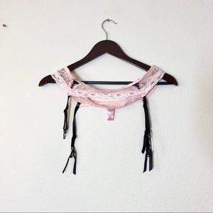 💖 Pink Corset Detail Lace Garter Belt Large 💖